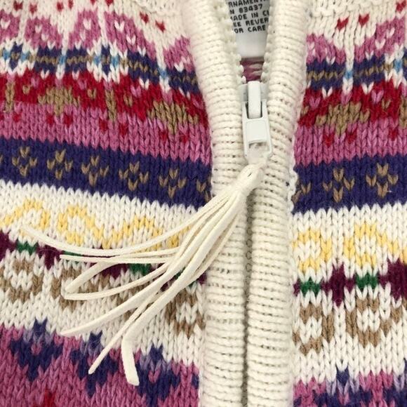 Tiara International Striped Cardigan Sweater Zip Front Women XL Tassel Pull READ - Picture 14 of 16